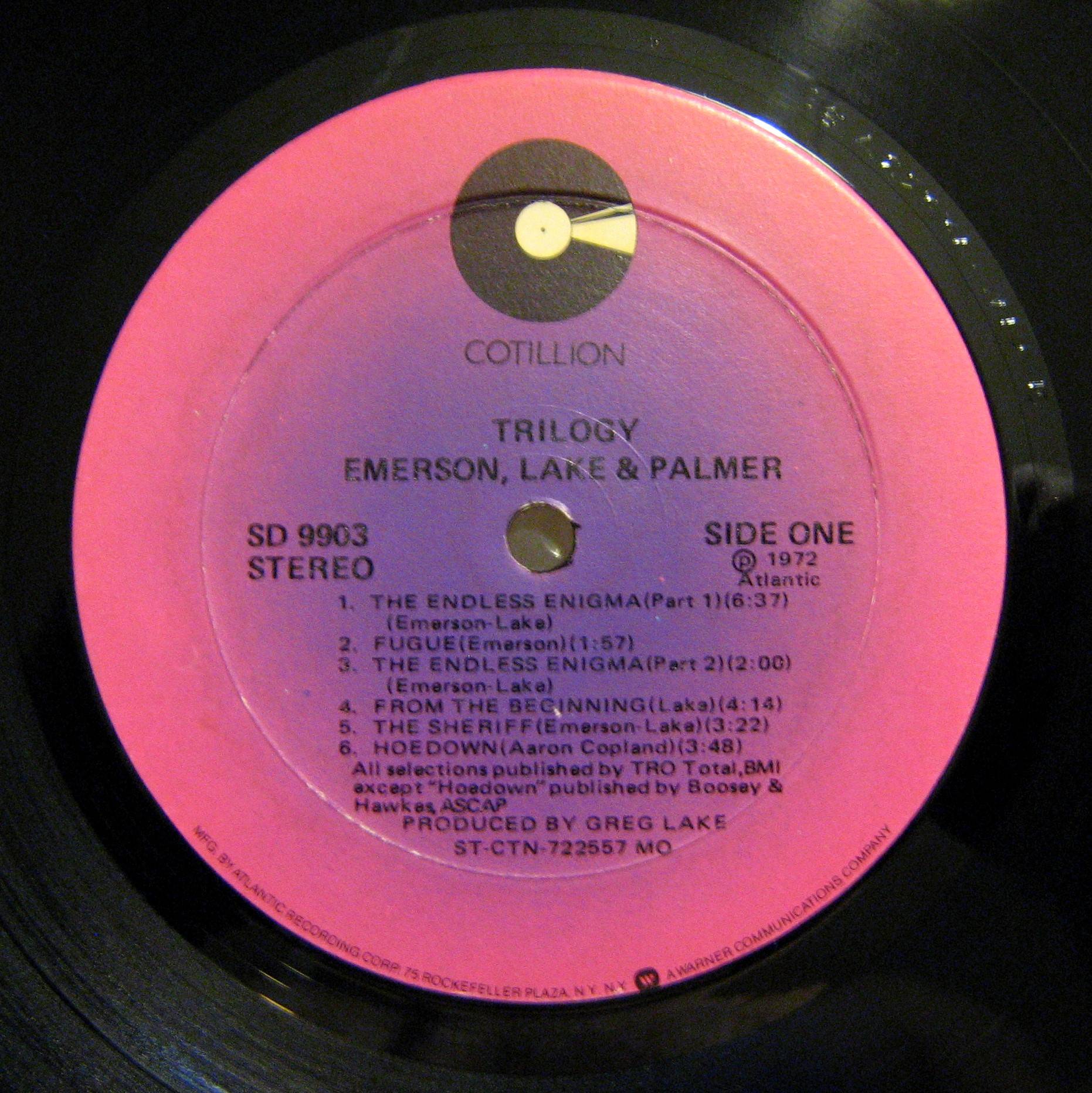 Emerson, Lake and Palmer Trilogy [lp label a us]